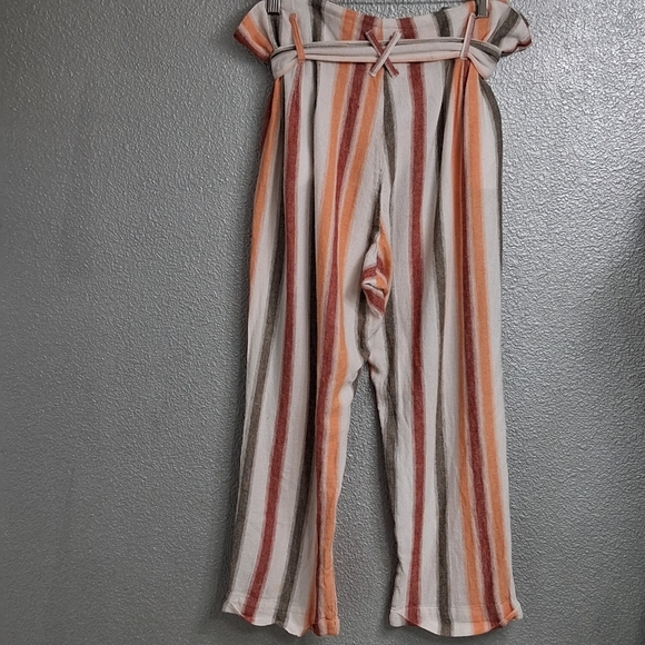 Dear Grace With Love Striped Paper Bag Cropped Pants  Size XL - Picture 4 of 10
